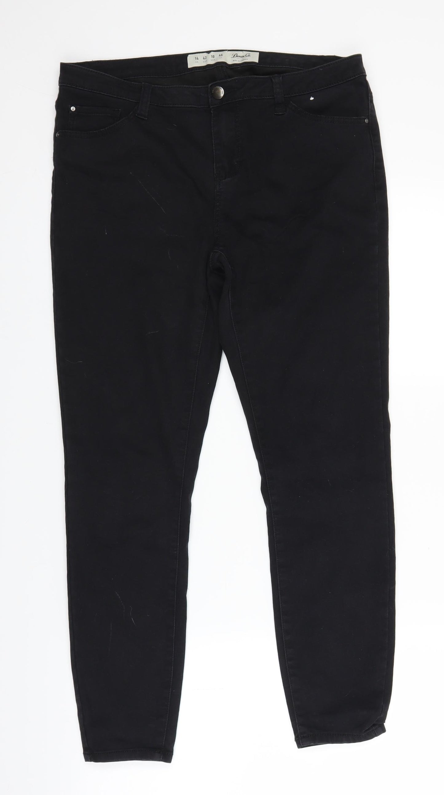 Primark Womens Black  Denim Straight Jeans Size 14 L29 in