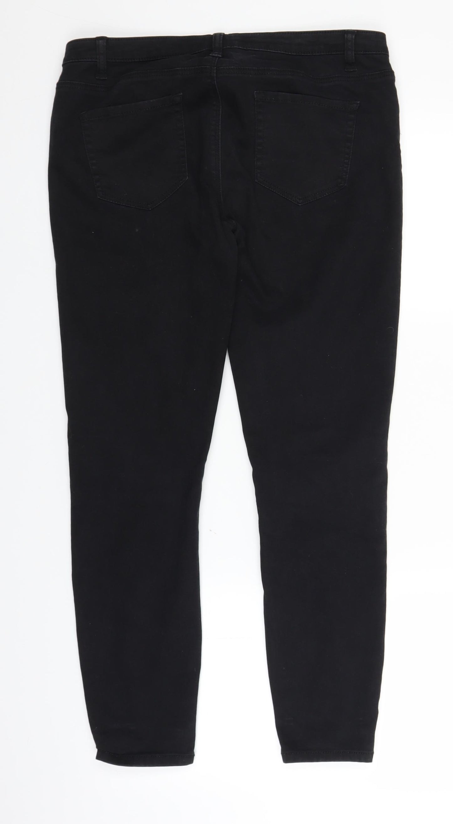 Primark Womens Black  Denim Straight Jeans Size 14 L29 in