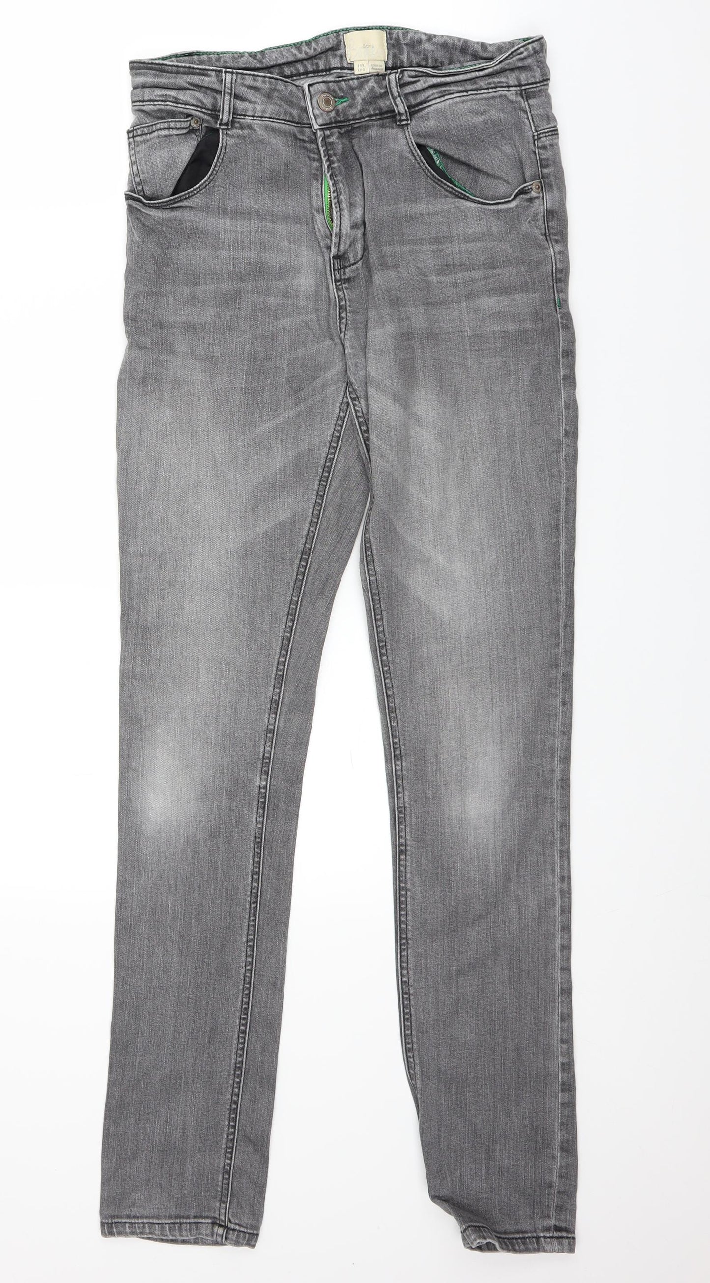 Boden Boys Grey  Denim Straight Jeans Size 14 Years