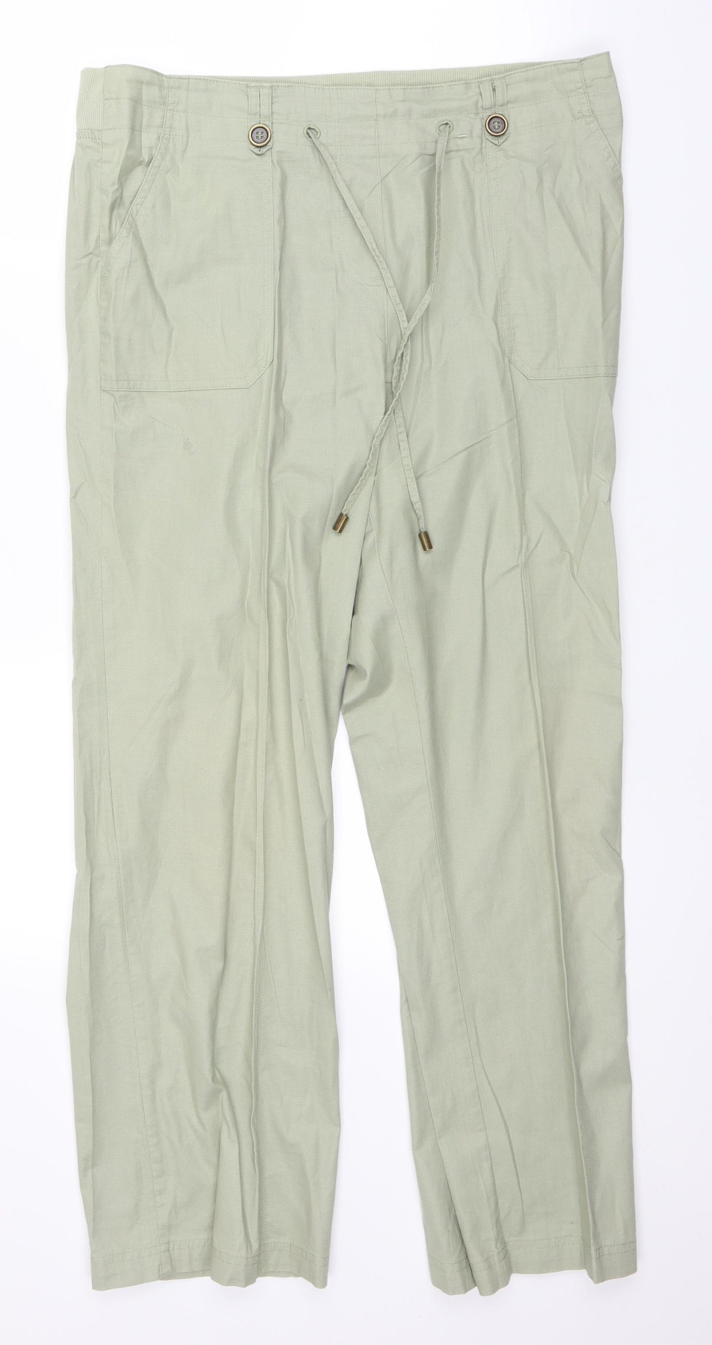 BM Womens Green   Trousers  Size 16 L28 in