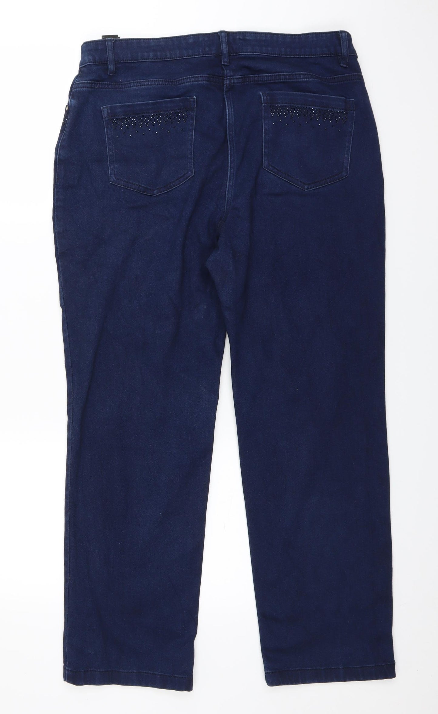 Marks and Spencer Womens Blue  Denim Straight Jeans Size 18 L26 in