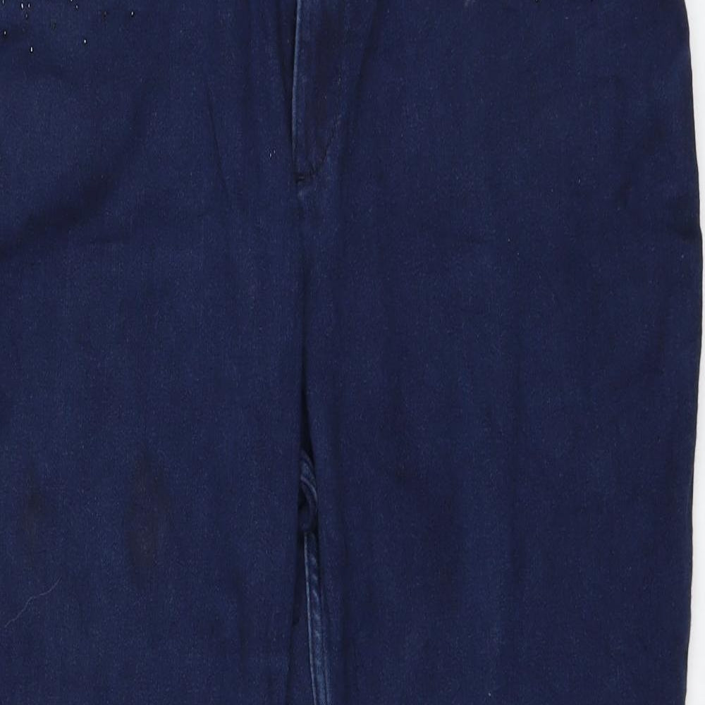 Marks and Spencer Womens Blue  Denim Straight Jeans Size 18 L26 in