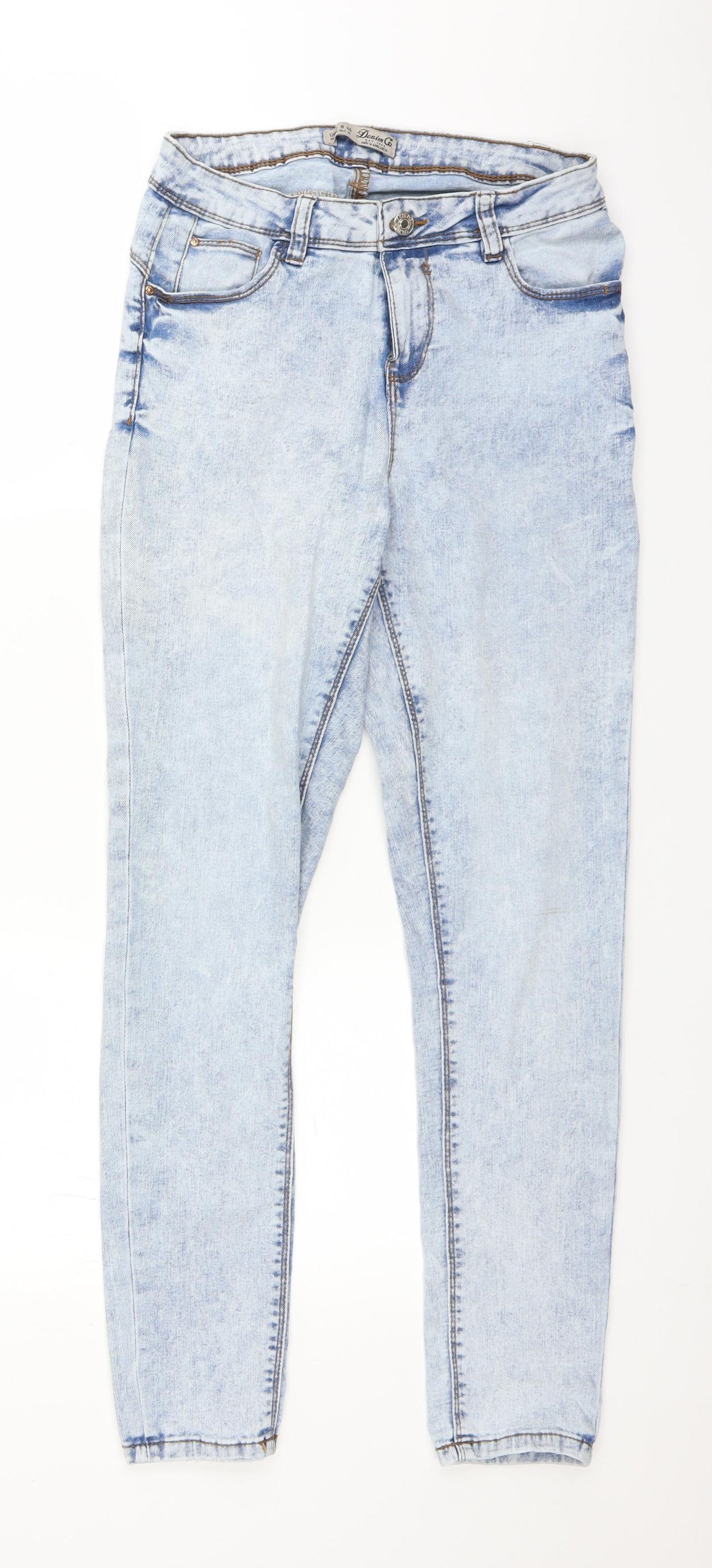Primark Womens Blue  Denim Straight Jeans Size 12 L27 in
