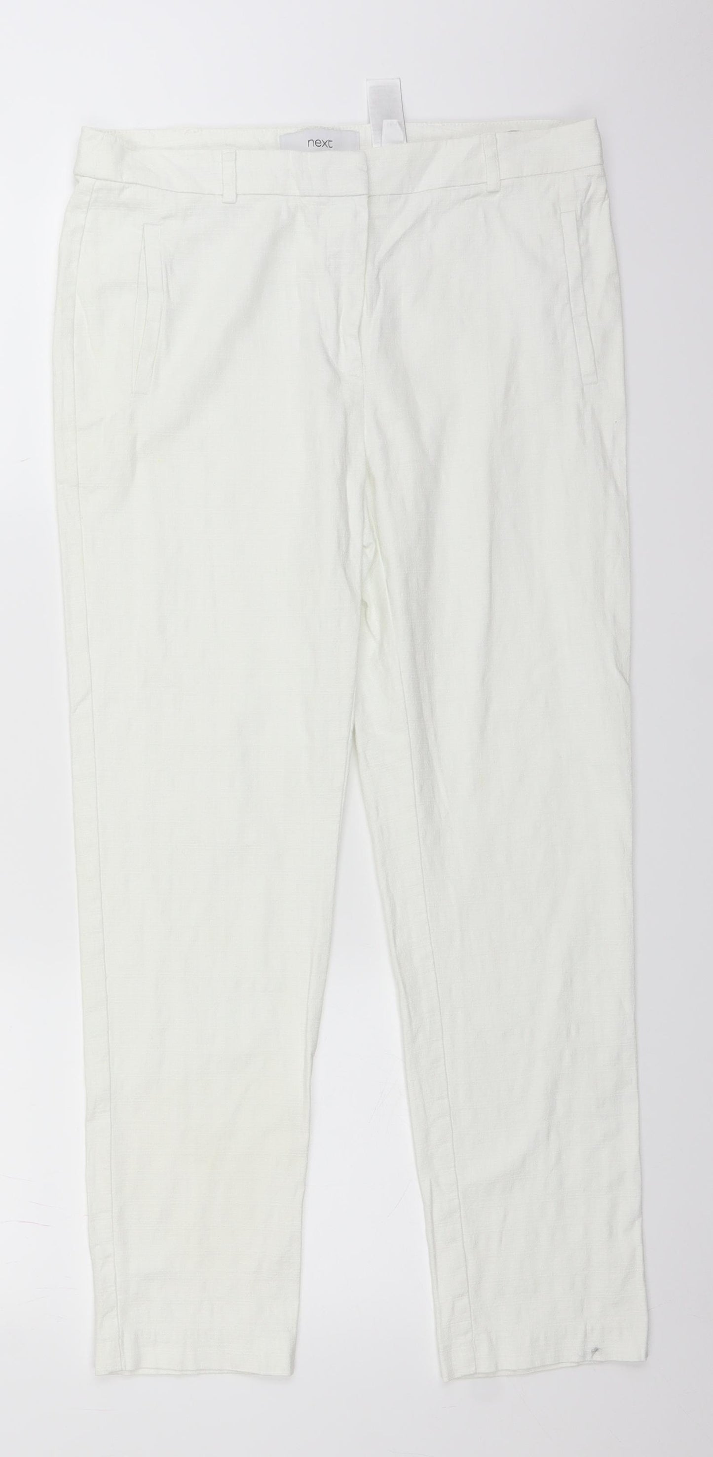 NEXT Womens White   Trousers  Size 10 L25 in