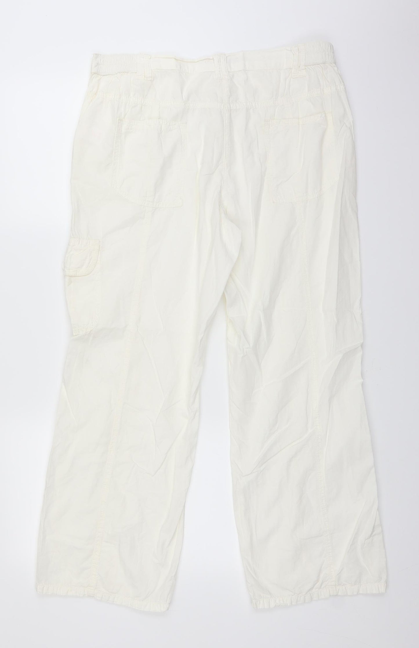 Simply Be Womens White   Trousers  Size 34 in L26 in