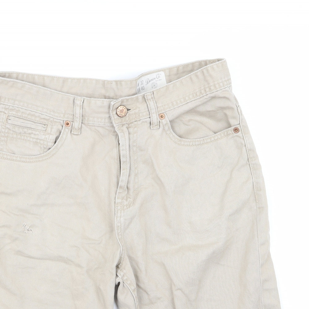 DENIM CO. Mens Beige   Biker Shorts Size 32