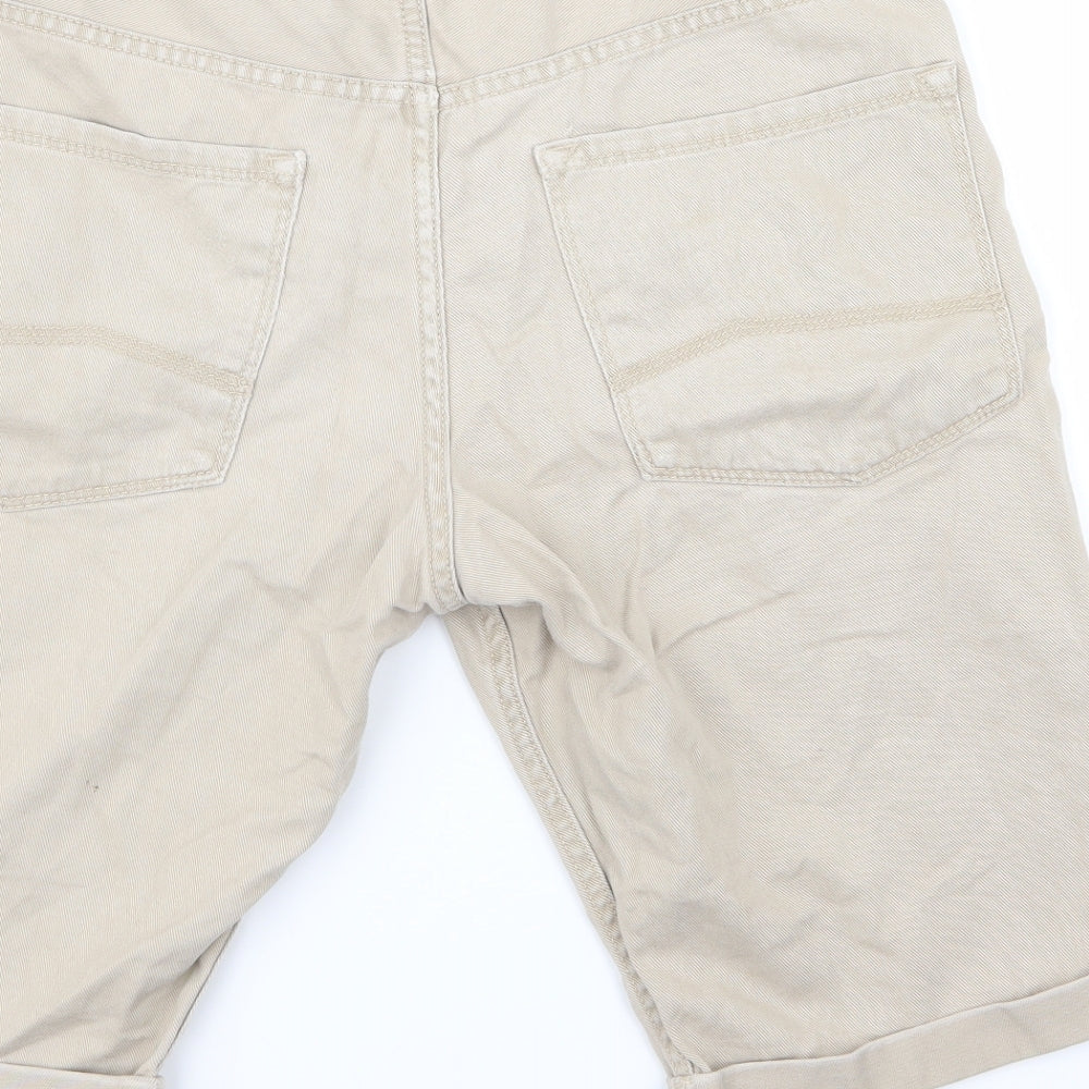 DENIM CO. Mens Beige   Biker Shorts Size 32