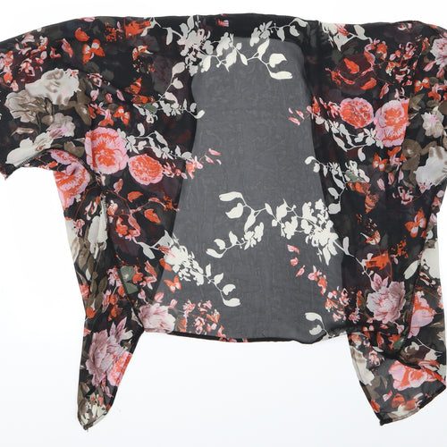 Preworn Womens Black Floral  Basic Blouse Size L