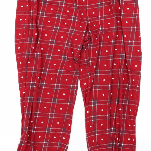 Preworn Womens Red Check  Kaftan Pyjama Pants Size M