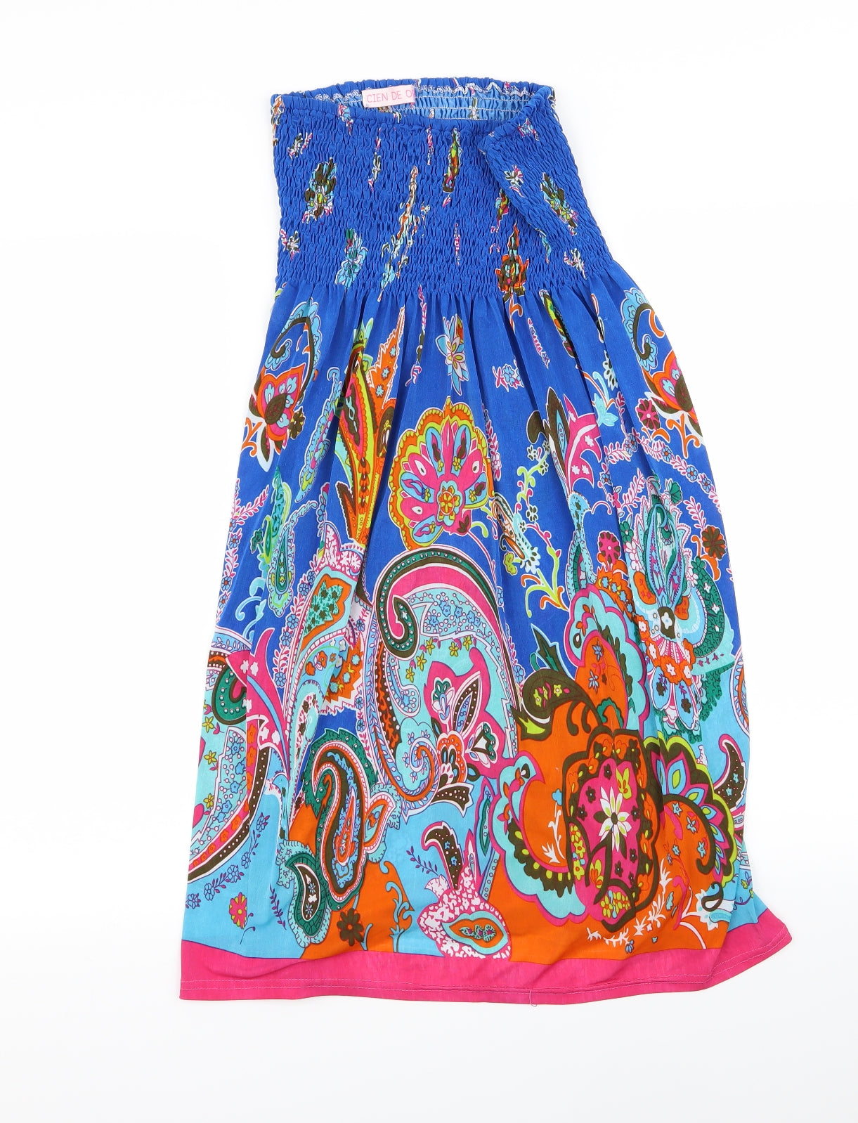 cein de oro Womens Blue Floral  Fit & Flare  Size S