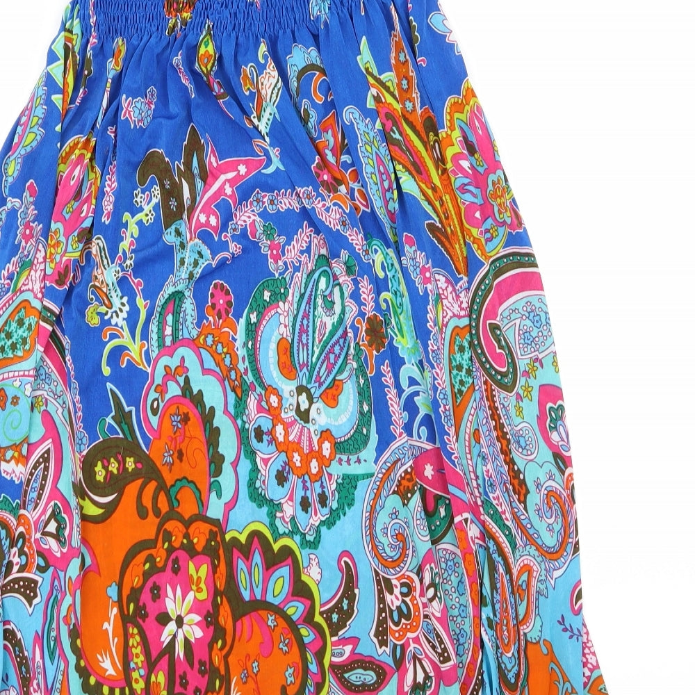 cein de oro Womens Blue Floral  Fit & Flare  Size S