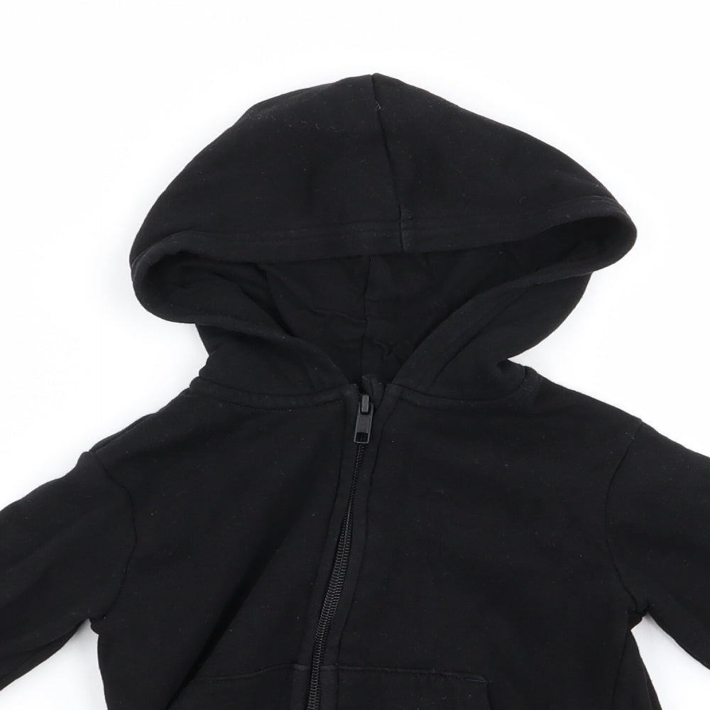 H&M Boys Black   Full Zip Jumper Size 2 Years