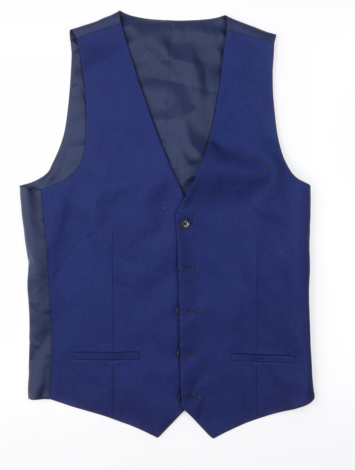 Preworn Mens Blue   2 Piece Suit Waistcoat Size 38