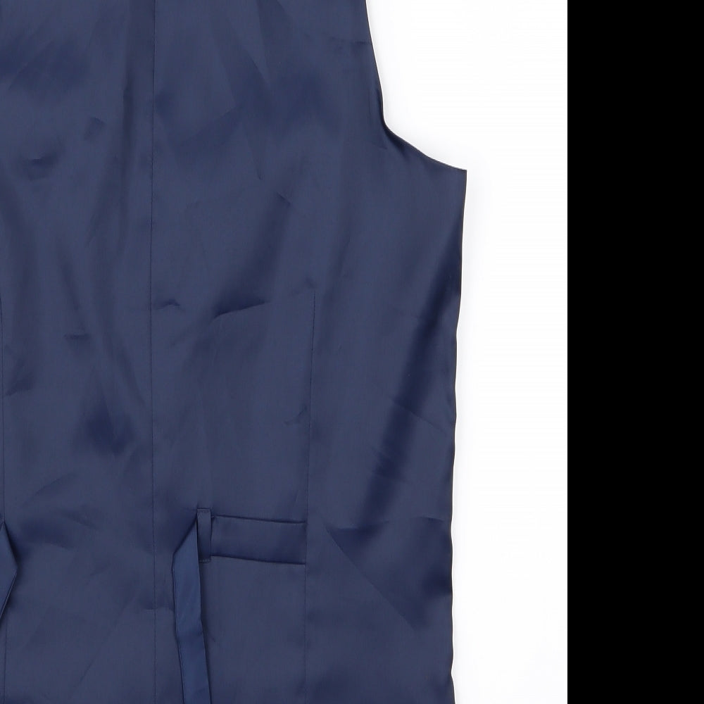 Preworn Mens Blue   2 Piece Suit Waistcoat Size 38