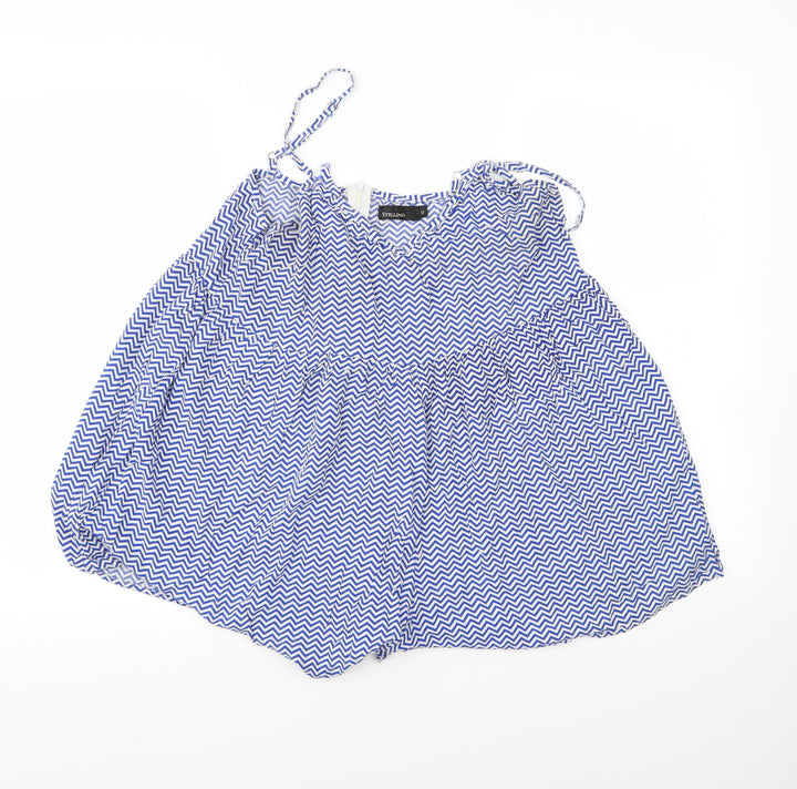 stellino Womens Blue Striped Corduroy Basic Casual Size 12
