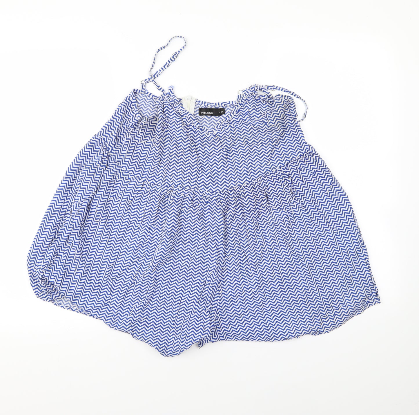 stellino Womens Blue Striped Corduroy Basic Casual Size 12