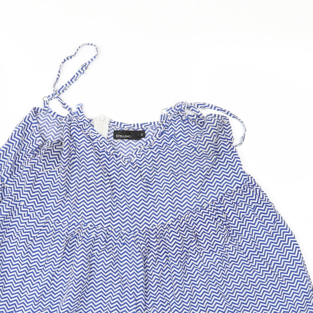 stellino Womens Blue Striped Corduroy Basic Casual Size 12