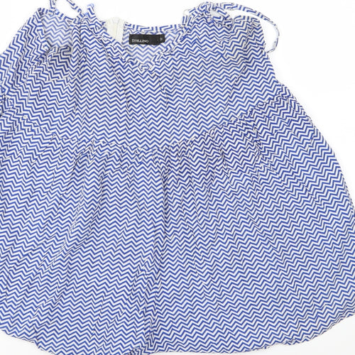 stellino Womens Blue Striped Corduroy Basic Casual Size 12