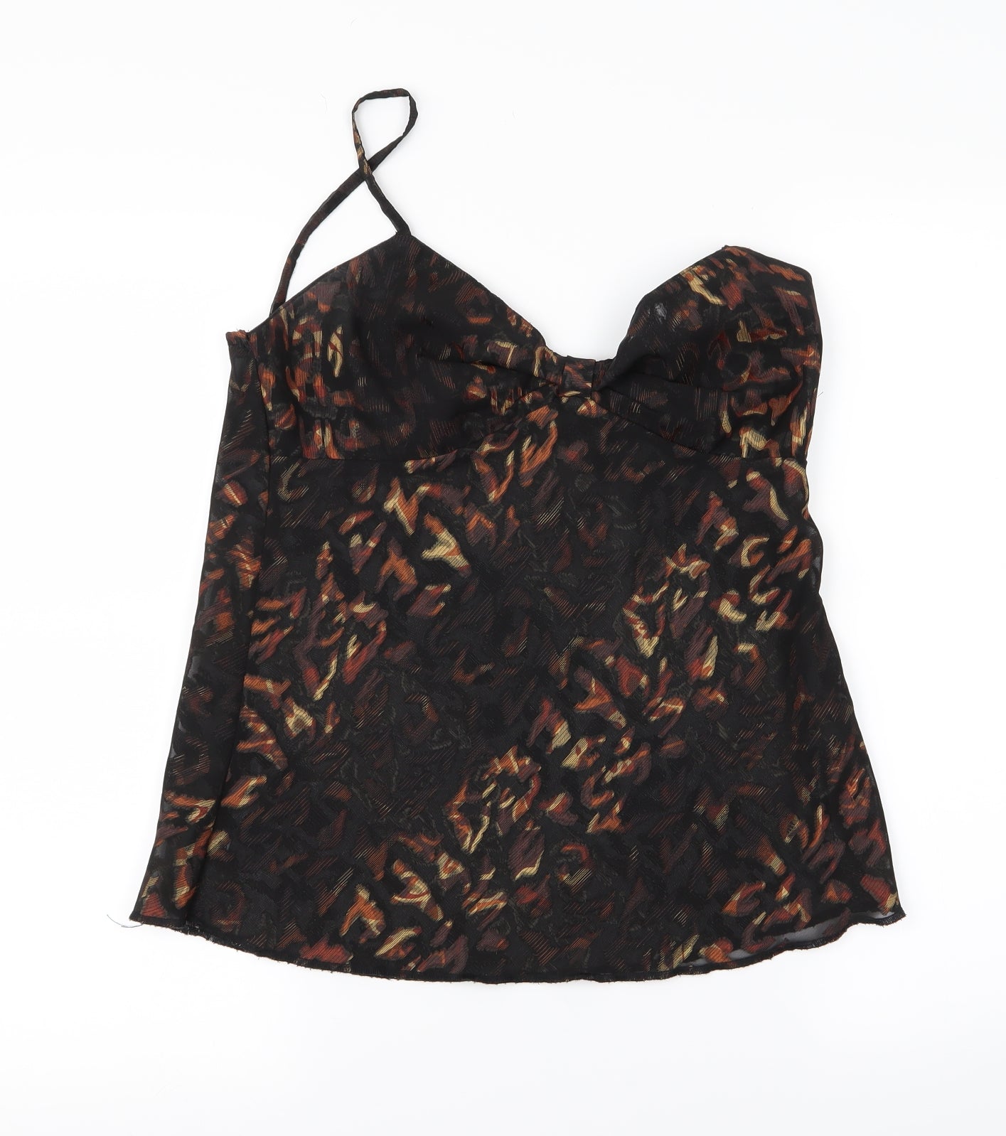 Preworn Womens Beige Animal Print  Basic Blouse Size M
