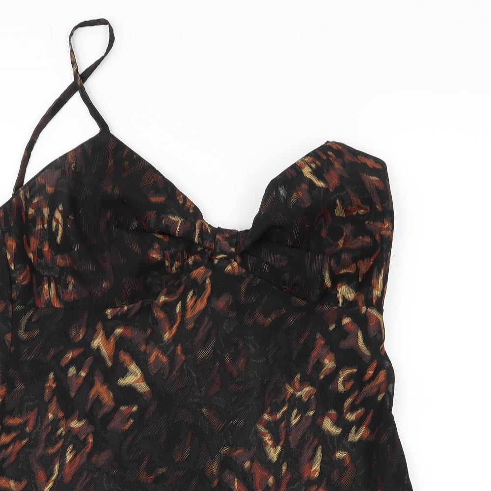 Preworn Womens Beige Animal Print  Basic Blouse Size M