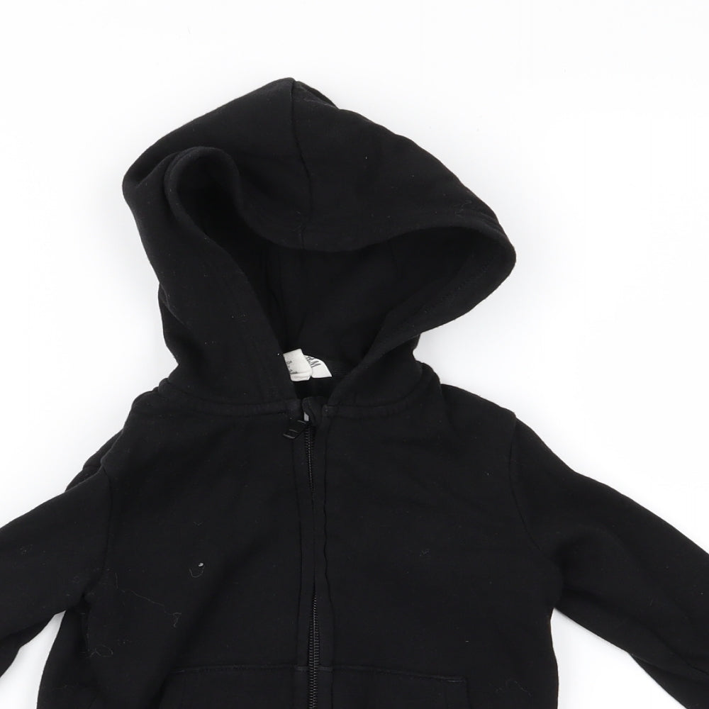 Preworn Boys Black   Full Zip Jumper Size S