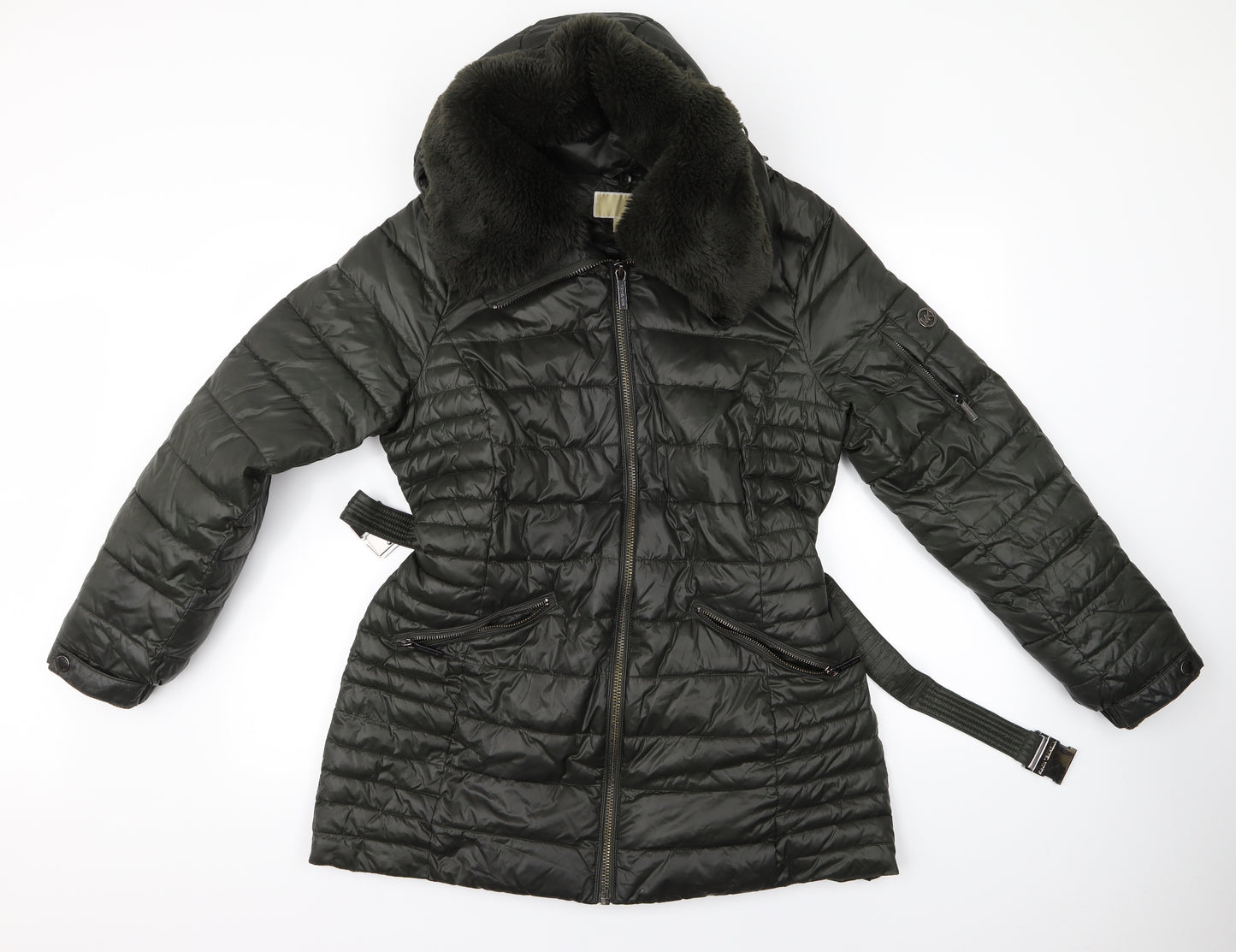 Michael Kors Womens Green   Parka Coat Size L