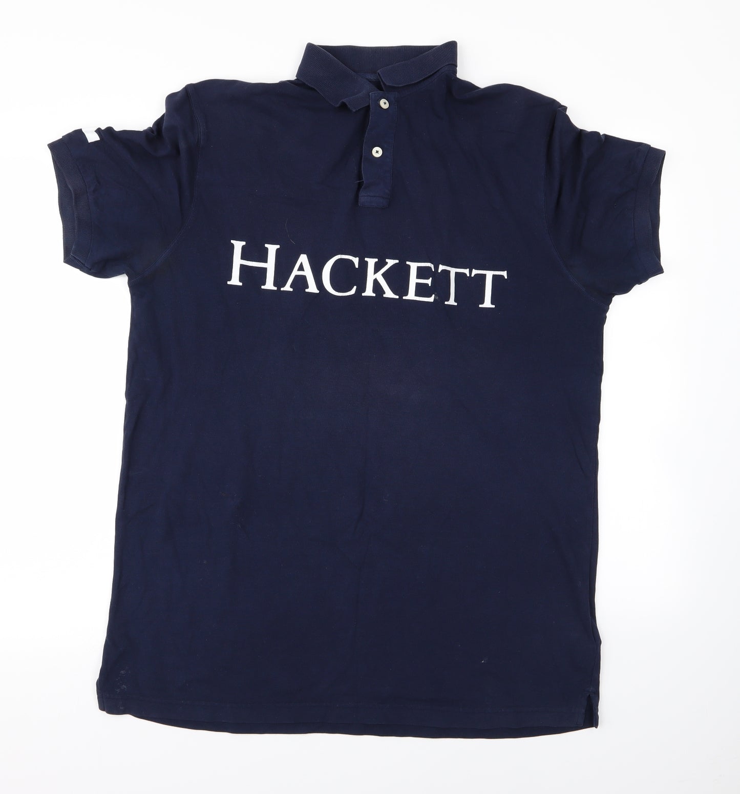 hacket Mens Blue  Corduroy  Polo Size L