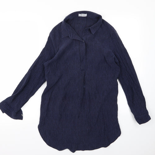 riva Womens Blue   Basic Button-Up Size S