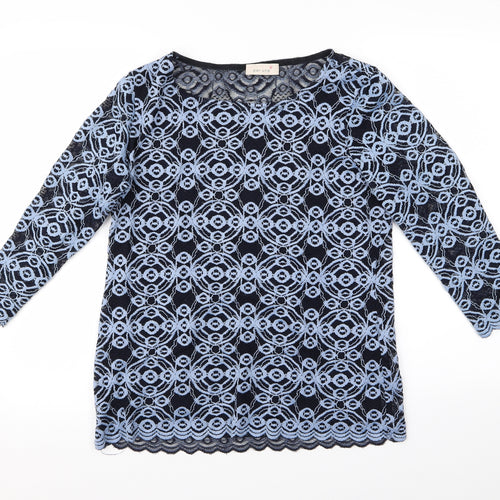 peruna Womens Blue Floral  Cardigan Jumper Size 14