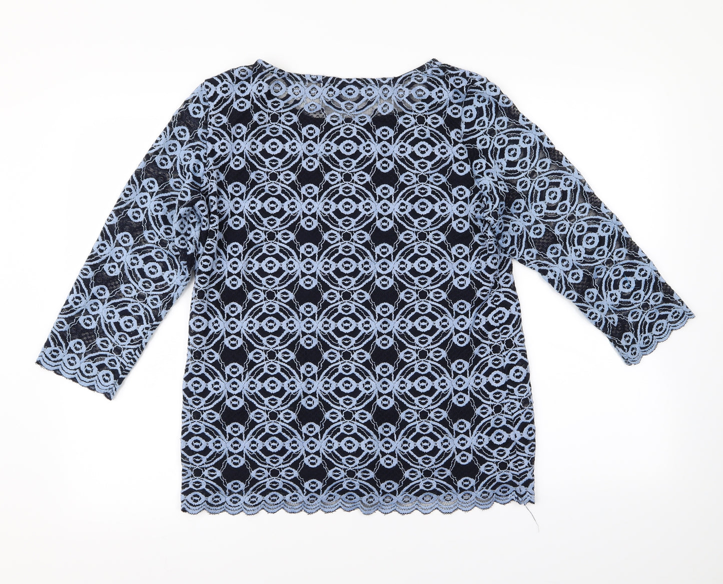 peruna Womens Blue Floral  Cardigan Jumper Size 14