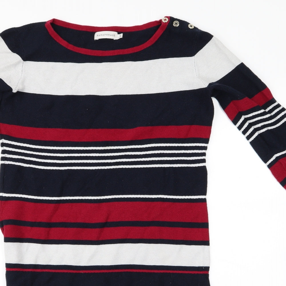 Paraphrase Womens Blue Striped  Jumper Dress  Size M