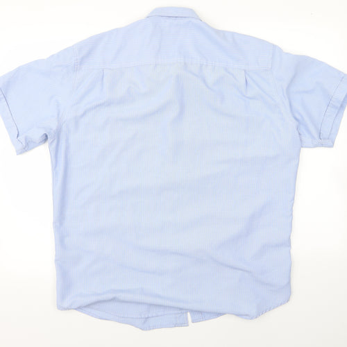 licoln Mens Blue Striped   Polo Size L
