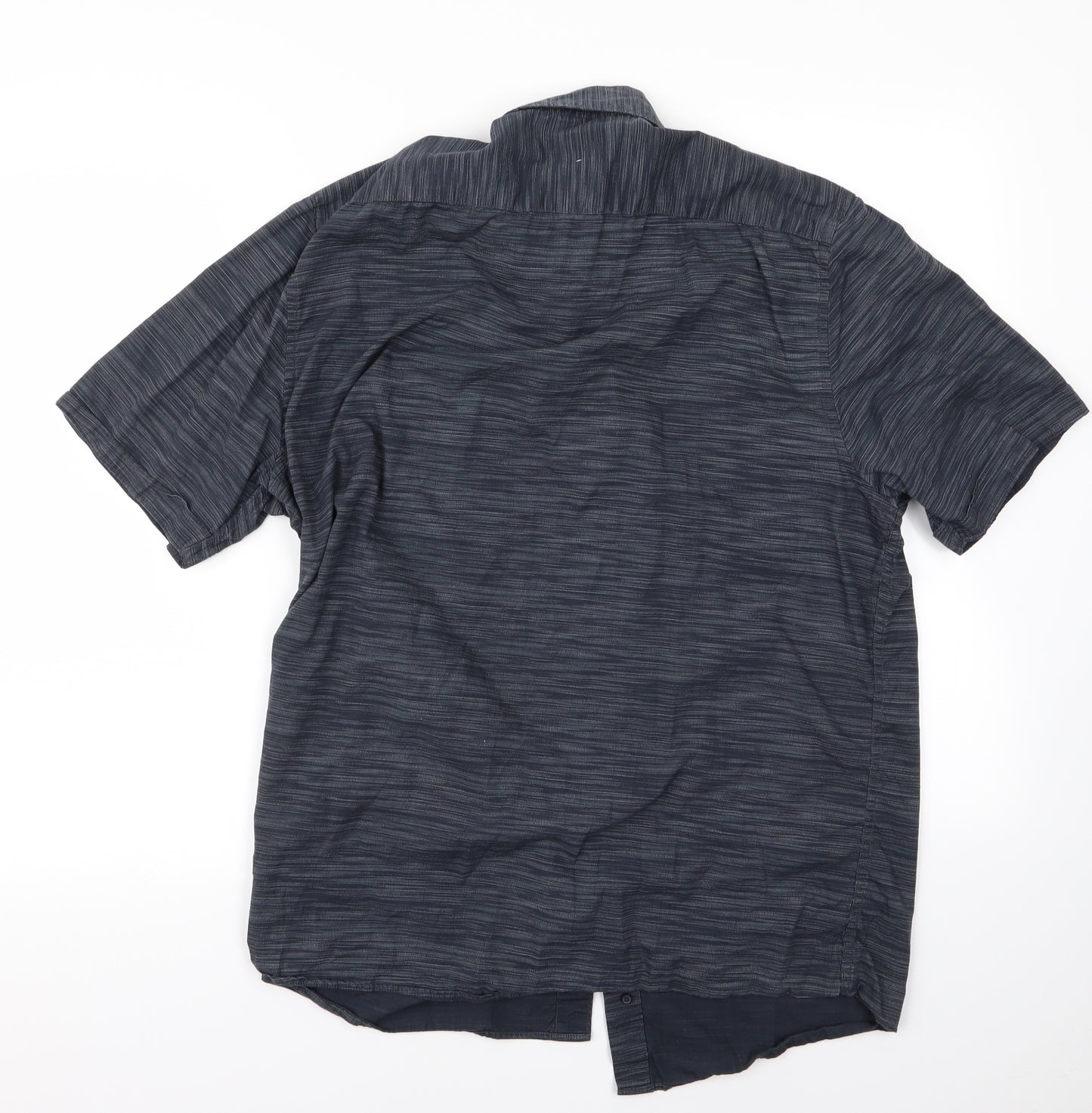 tailor and cutter Mens Grey Striped   Button-Up Size L