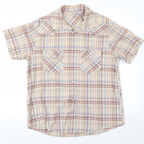 Blue Harbour Mens Beige Striped   Button-Up Size L