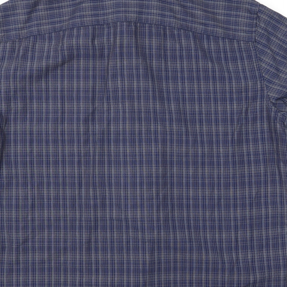 m&s Mens Blue Striped   Button-Up Size L