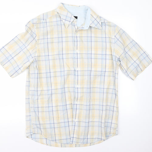 NEXT Mens Blue Check   Button-Up Size L