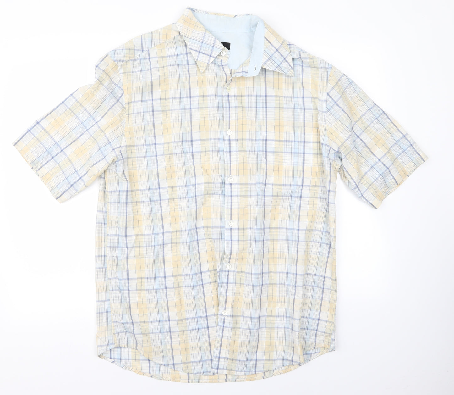 NEXT Mens Blue Check   Button-Up Size L