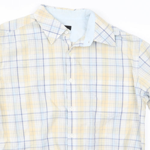NEXT Mens Blue Check   Button-Up Size L