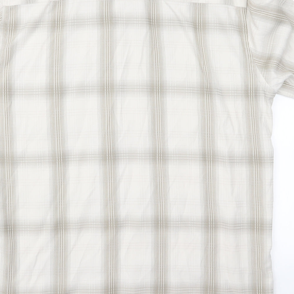 BHS Mens Beige Check   Button-Up Size L