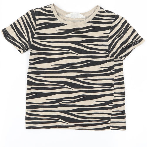 H&M Boys Beige Animal Print  Basic T-Shirt Size 2 Years