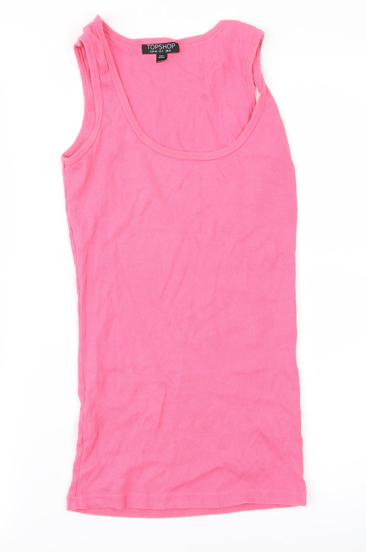 Topshop Womens Pink   Basic T-Shirt Size 8