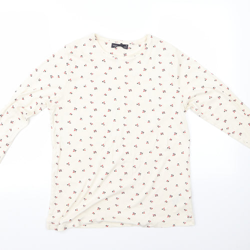 m&s Mens White Fair Isle   Button-Up Size 16