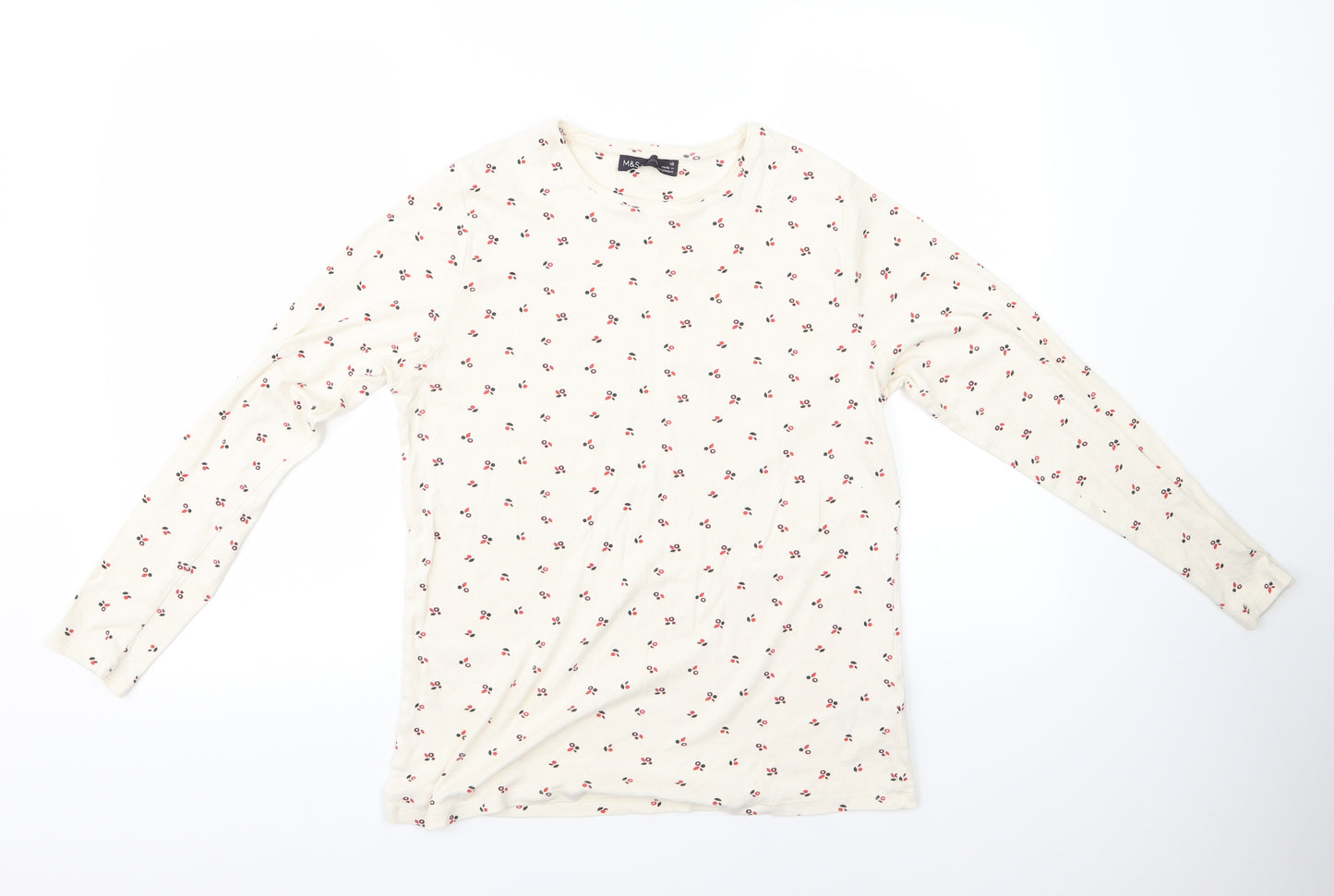 m&s Mens White Fair Isle   Button-Up Size 16