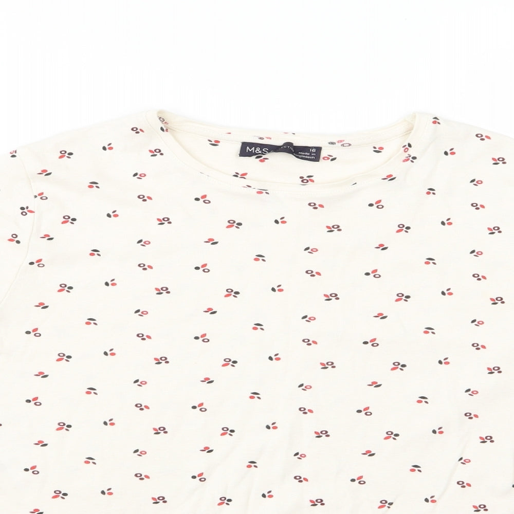 m&s Mens White Fair Isle   Button-Up Size 16
