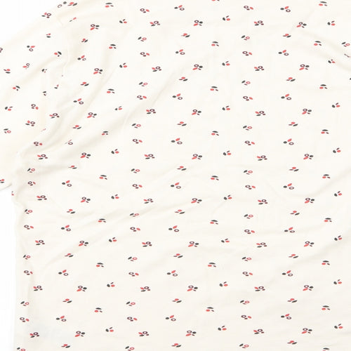 m&s Mens White Fair Isle   Button-Up Size 16