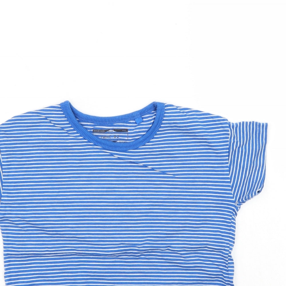 NEXT Boys Blue Striped  Basic T-Shirt Size 4-5 Years