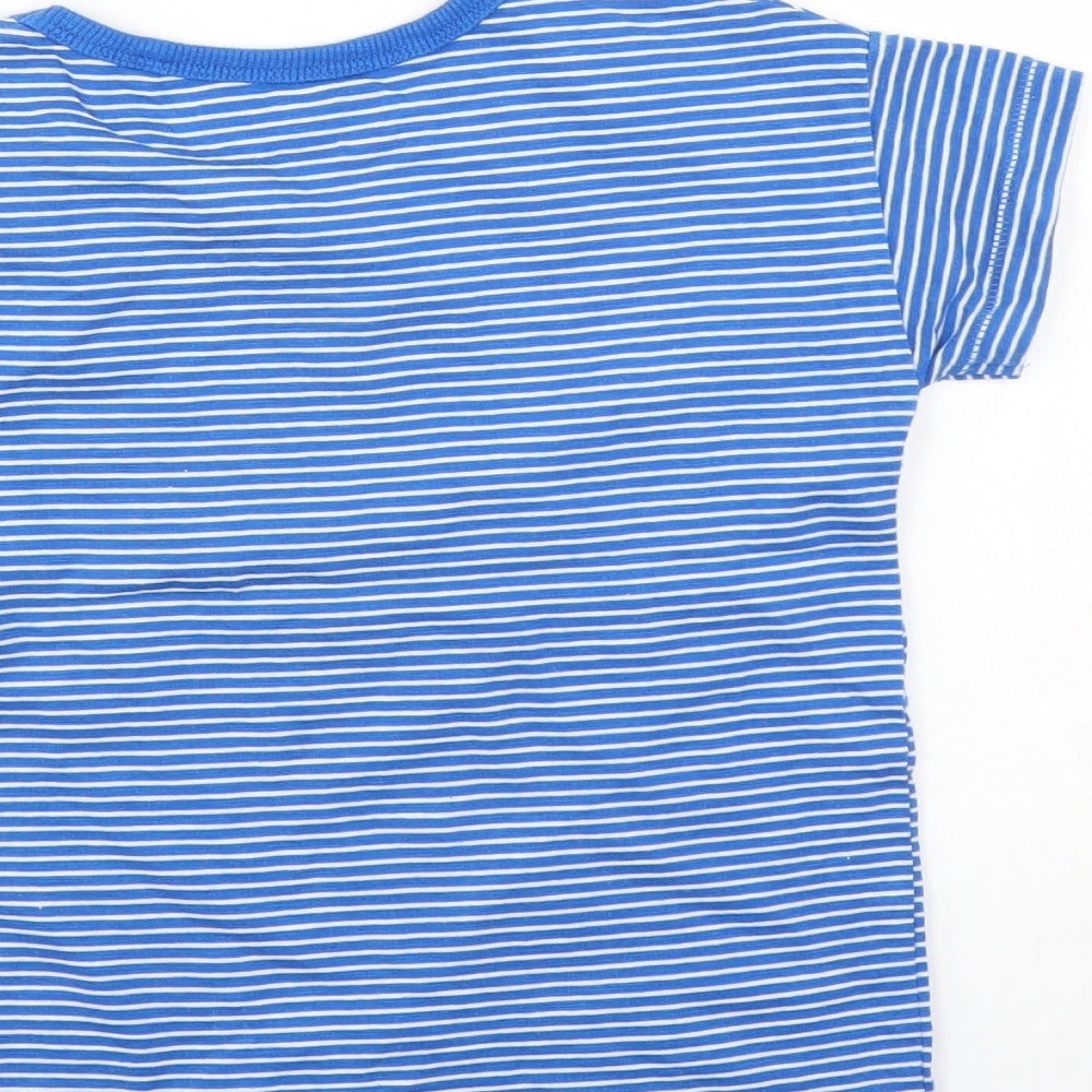 NEXT Boys Blue Striped  Basic T-Shirt Size 4-5 Years