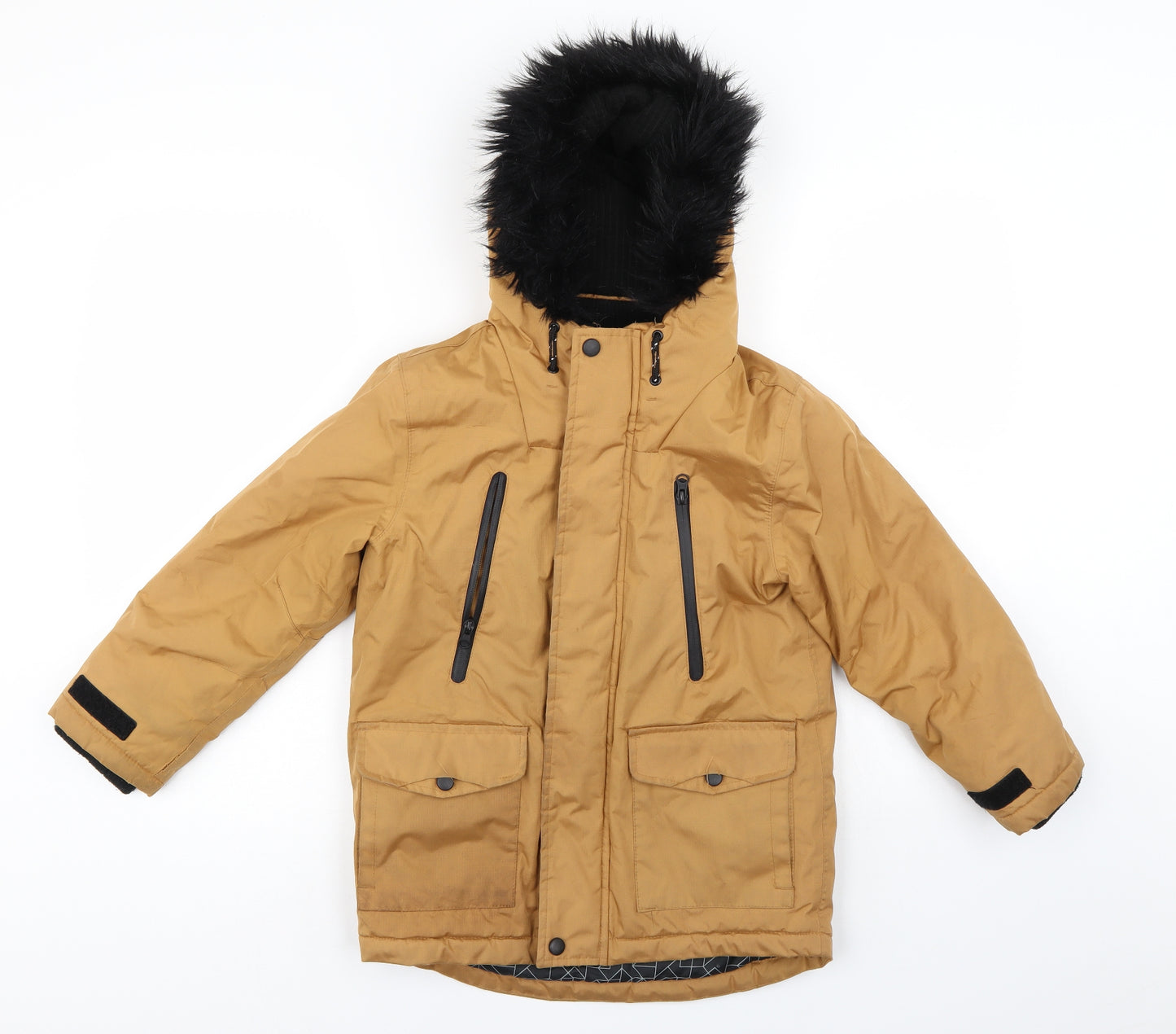 TU Boys Gold   Parka Coat Size 7-8 Years