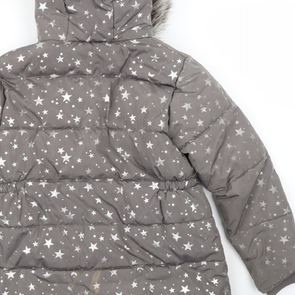 TU Girls Silver   Puffer Jacket Coat Size 9-10 Years