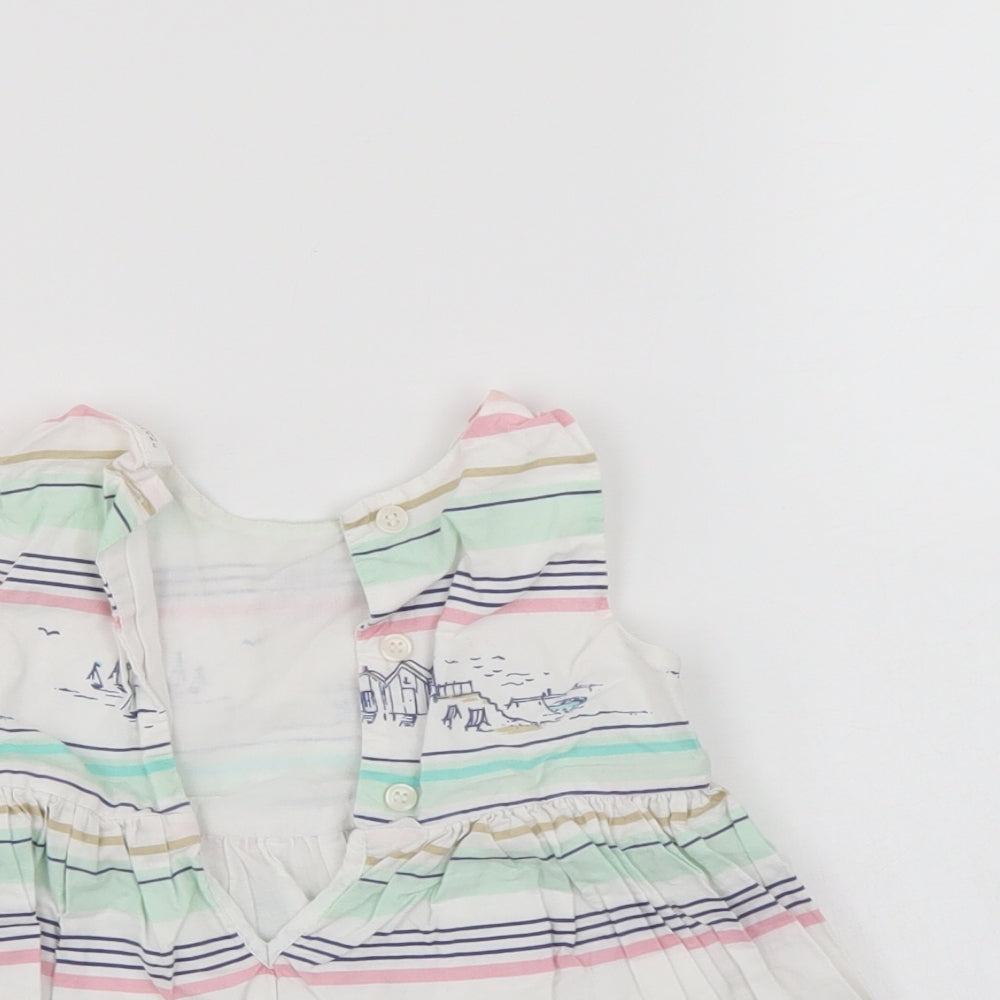 NEXT Girls White   Tank Dress  Size 6-9 Months  - Seaside Print